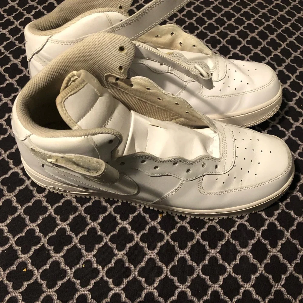 Nike Air Force 1 One Mid Triple White Leather Original CW2289-111 Size 13 Men's